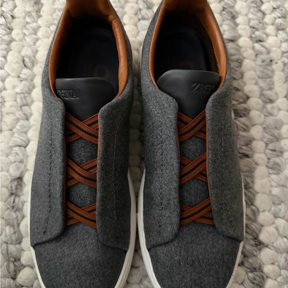 ZEGNA Triple Stitch Men's Sneakers - US Size 9 - Picture 2 of 5